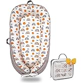 Baby Lounger-Breathable and Soft Organic 100% Cotton, Portable Infant Lounger with Removable Lounger Cover, Floor Lounger for Newborn - Ao Rainbow