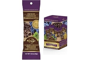 Wine RayZyn® - Chocolate Covered CabernayZyn® (12 pack) – Hand Harvested Dried Cabernet Sauvignon Wine Raisins® from Napa Valley enrobed in premium gourmet dark chocolate – The Healthier Raisin with a Natural "Crunch" |Award Winning Heart Healthy Snack – Antioxidant-Rich Superfood