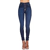 Vibrant Women’s Skinny Denim Jeans – High Waisted 5 Button Up Super Stretch Classic Casual Slim Fit Pants