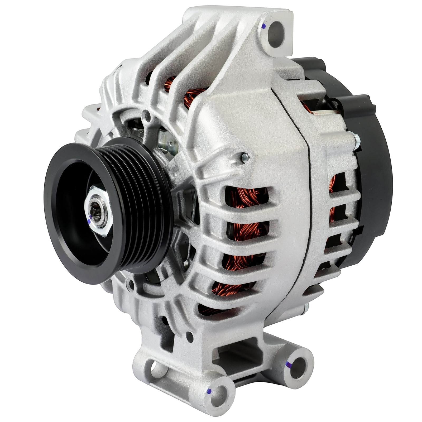 Photo 1 of SCITOO New Alternator Fits for Hummer for H3 3.5L 2006 12V 130Amp CW 6 Groove Pulley High Output Alternator 15104219 11147N 15826975 2650186 2650418 420418 TG13S013 11147
