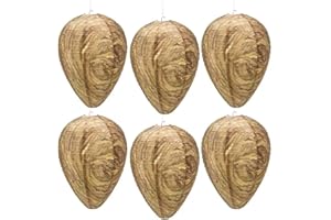 JHUEOPQD 6 Pack Effective Waterproof Wasp Nest Outdoor, Hanging Fake Hornets Nest,Backyard Fake Bee Hive,8.3 inches Diameter 