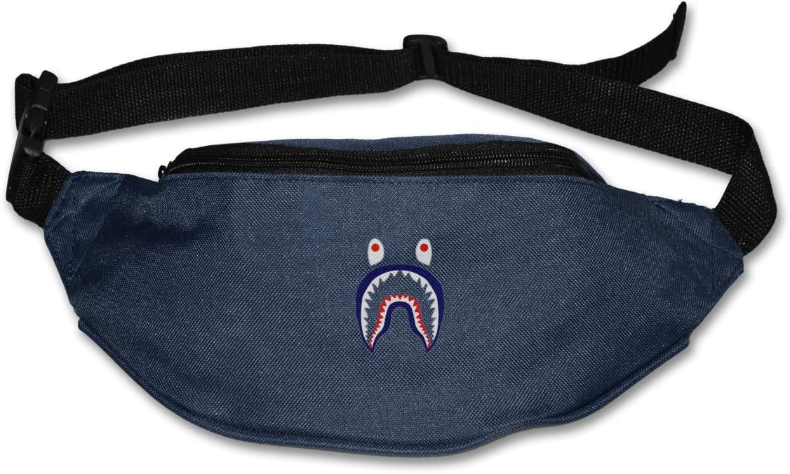 Bape Shark Running Waist Pack Bag,Running Sling Backpack Crossbody Bag Fanny Packs Navy