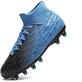 Hanani Boys Girls Soccer Cleats for Kids Football Shoes High Top Training Youth Football Cleats Outdoor/Indoor Athletic Turf Shoes