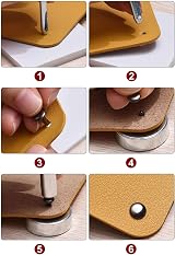 sourcing map 100 Sets Leather Rivets 6x8mm Metal Double Cap Studs Fasteners view 7