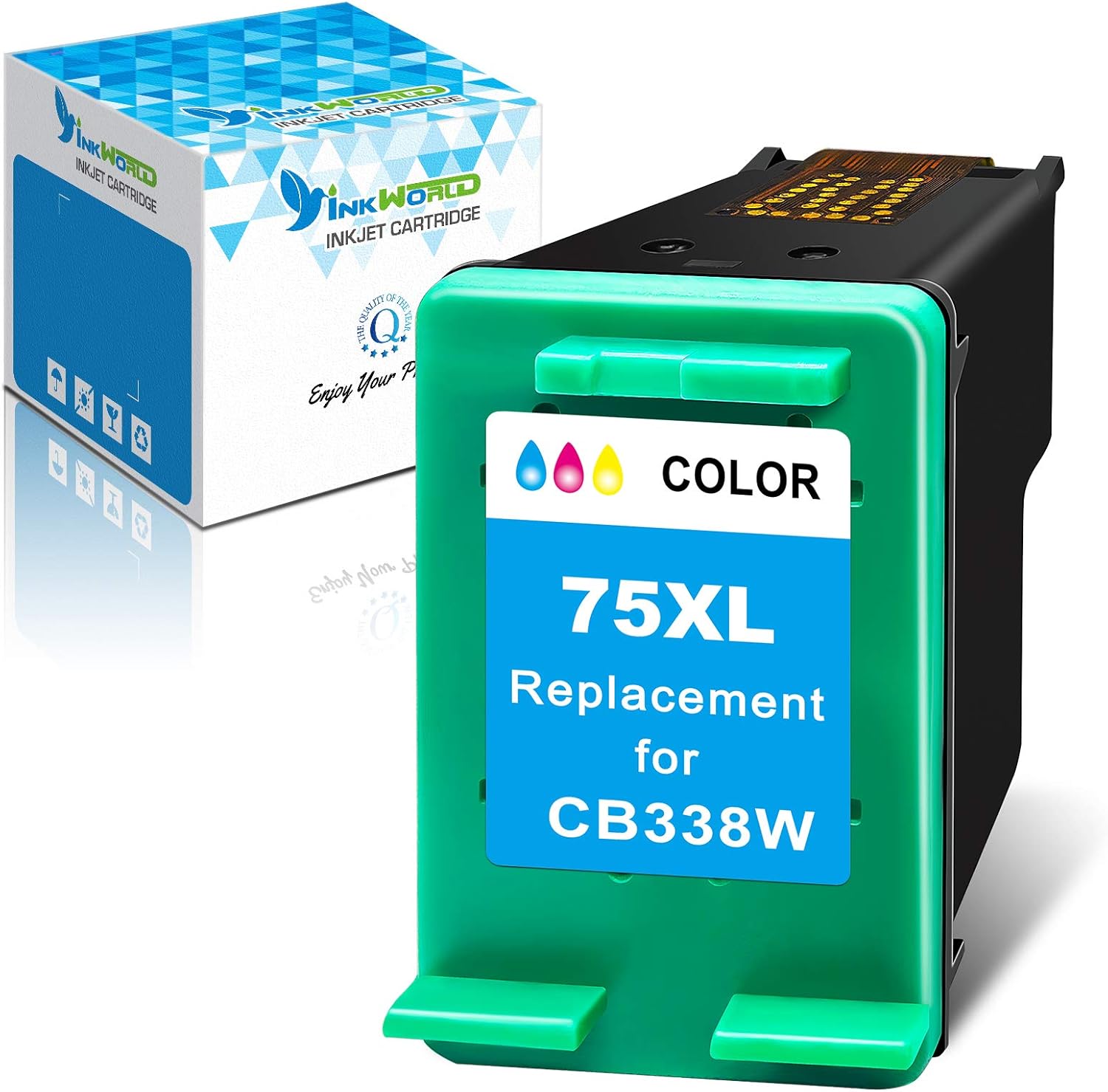 InkWorld Remanufactured 75XL Ink Cartridges Replacement for HP 75 Used for PhotoSmart C4280 C5280 C4480 C4250 C5550 C4400 C4580 C4200 C5580 DeskJet D4360 D4260 OfficeJet J5780 J5740 Printers (1 Color)