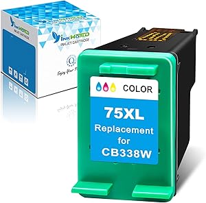 InkWorld Remanufactured 75XL Ink Cartridges Replacement for HP 75 Used for PhotoSmart C4280 C5280 C4480 C4250 C5550 C4400 C4580 C4200 C5580 DeskJet D4360 D4260 OfficeJet J5780 J5740 Printers (1 Color)