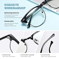 AOMASTE Blue Light Blocking Glasses Retro Semi