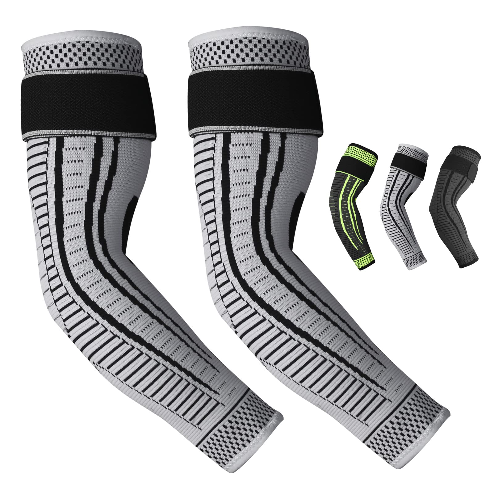 Elbow Support for Men and Women 2 Pack Anti slip Elbow Brace Adjustable Elbow Sleeve Compression Arm Sleeve for Tennis Elbow, Golfers Elbow, Arthritis, Tendonitis, Joint Pain Relief (Gray, X-Large)