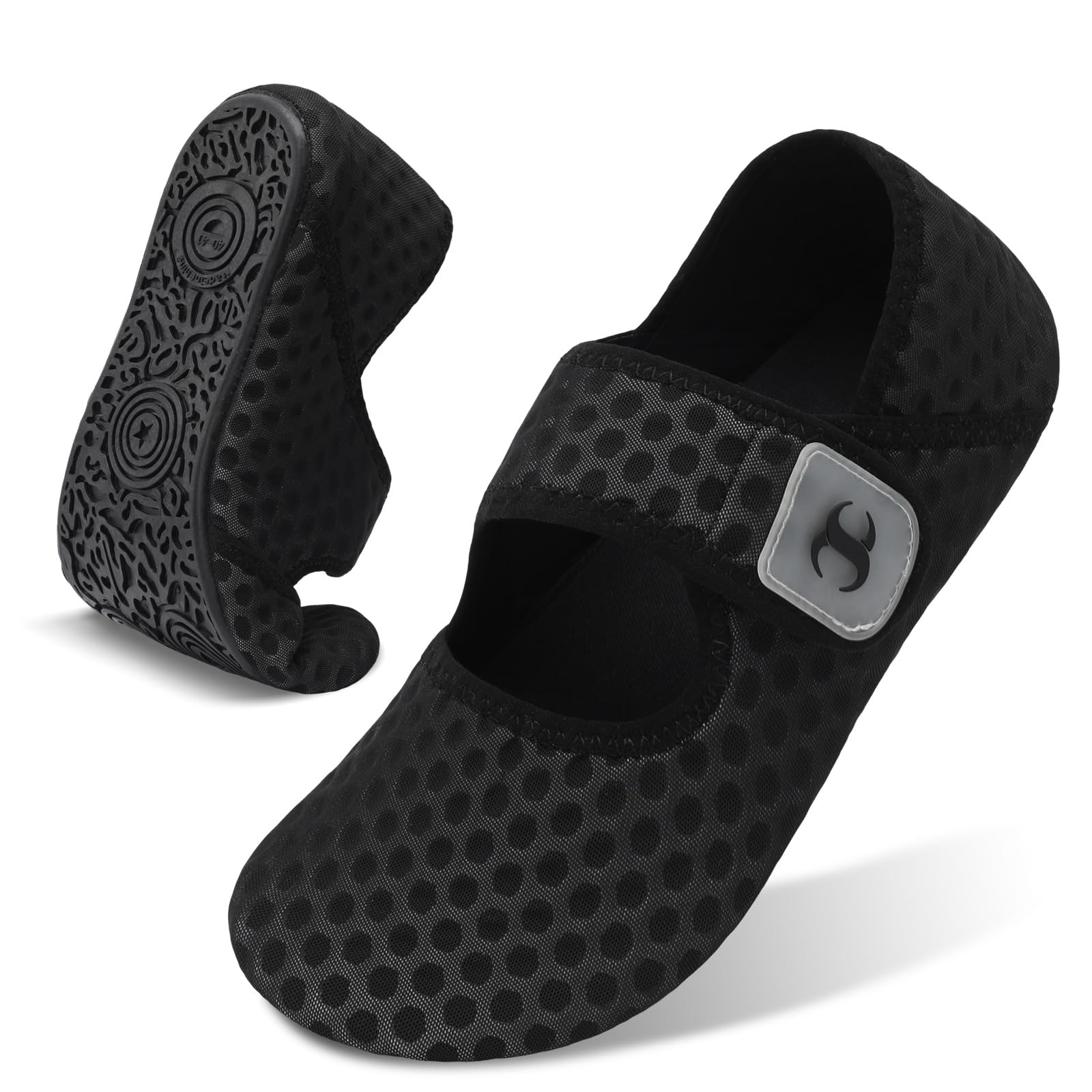 Photo 1 of Adult Water Shoes Womens Beach Swim Shower Shoes Pool Swimming Gardening Shoes for Women Black Yoga Socks Shoes Wide Summer Barefoot Sandals Size