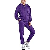 LeeHanTon Sherpa Lounge Sets for Women Comfy Winter Jackets Lounge Pants Track Suit Sport Outfits Sets Street Wear Purple 2XL Plus Size