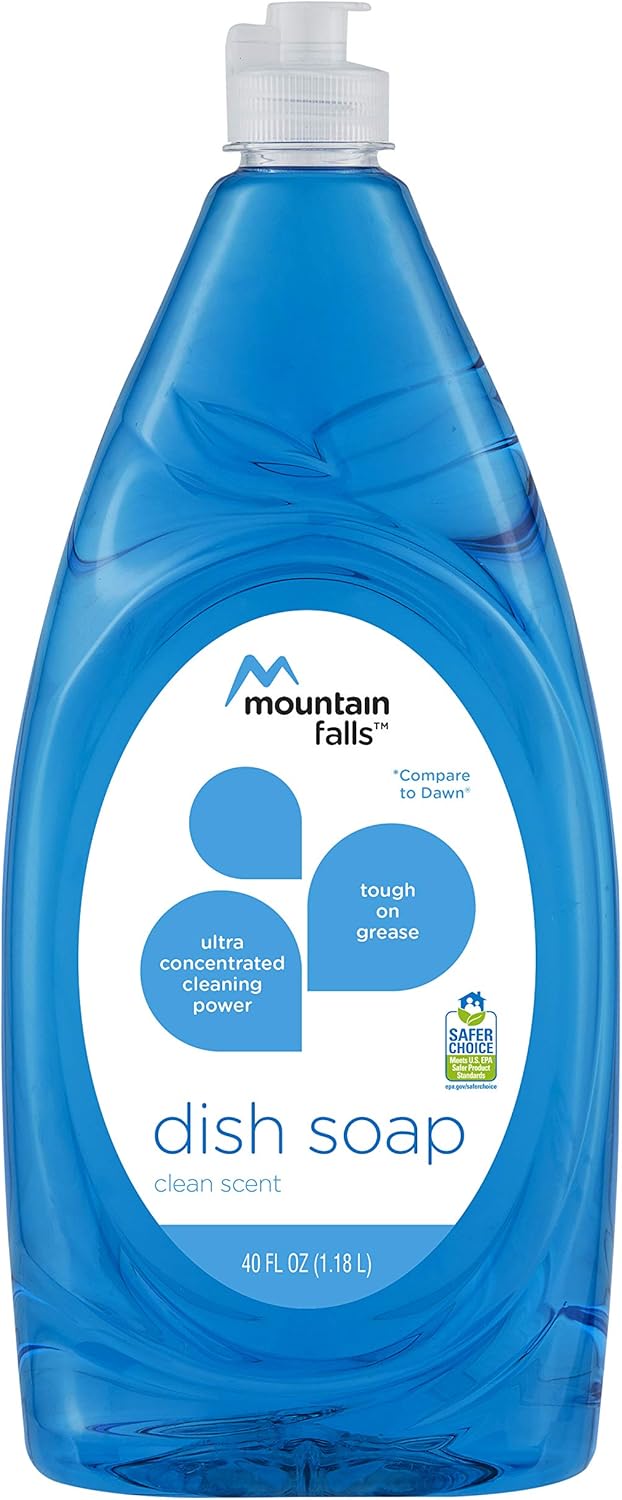 Mountain Falls Ultra Concentrated Dish Soap, Clean Scent, 40 Fluid Ounce (Pack of 8): Health & Personal Care