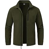 TBMPOY Men's Fleece Jackets Lightweight Full-Zip Fall Jacket Outdoor Hiking Warm Winter Coats with Pockets