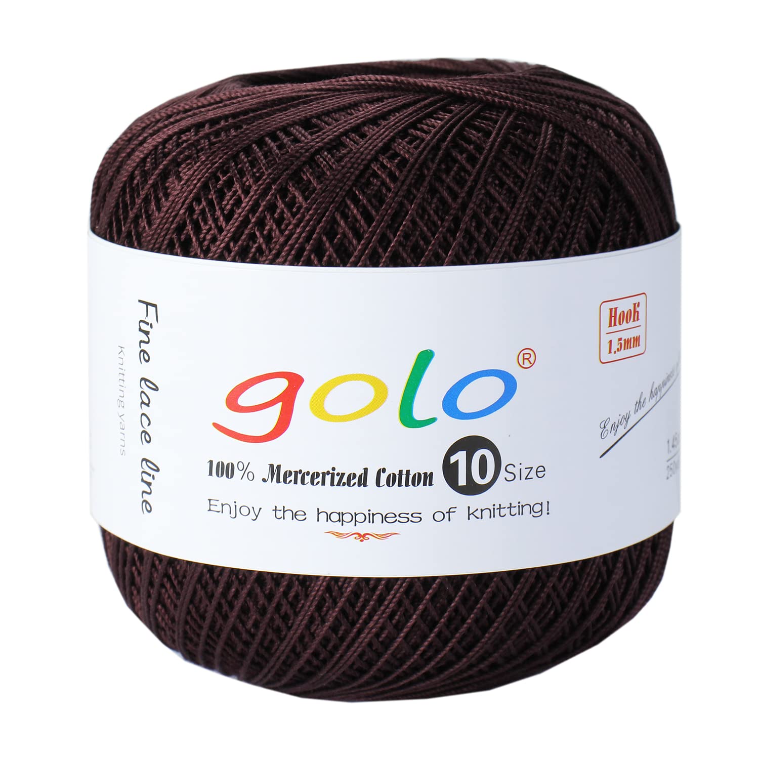 golo Crochet Thread Size 10 Yarn for Hand Knitting Crochet Yarn (Red brown-626) — image 1