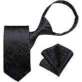 DiBanGu Boys Pre-tied Neckties and Pocket Square Set Adjustable Strap Tie for Kids Wedding Party Graduation School Uniforms