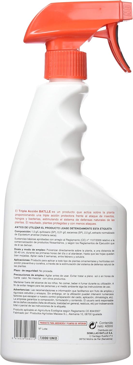 Batlle 730061UNID, Espray triple acción sustancias básicas, 400ml ...