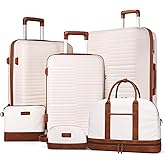 Travel Luggage Sets 3 Piece with Weekender Bags Set, ABS Hard Shell Carry On Suitcase Set with Spinner Wheels and TSA Lock, L