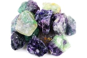 Fireboomoon 2lb/950g Rough Natural Fluorite Stone Raw Rainbow Fluorite Gemstone Crystal Rock for Cabbing,Tumbling,Cutting,Polishing,Lapidary,Healing Reiki,Jewelry Making and Home Decoration