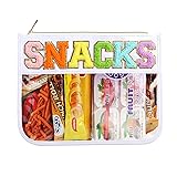 Dealkion Snack Bag Clear Snacks Bag Pouch Chenille