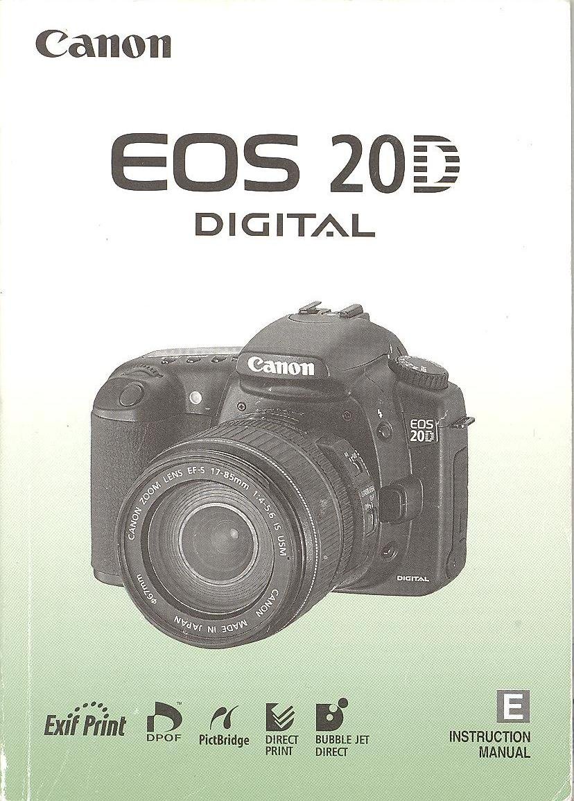 Canon EOS 20D Digital Original Instruction Manual (Canon 20D) Paperback –  2004