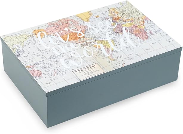 Art Deco Home - Caja Decorativa Mapa 24 cm - 9133: Amazon.es: Hogar