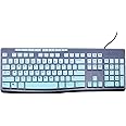 JuYuish Ultra Thin Desktop PC Silicone Keyboard Cover Skin Protector Compatible for Logitech MK295 MK275 MK270 Wireless Keyboard, Logitech K200 K260 K270 MK200 MK260 Keyboard (Gradient Mint)