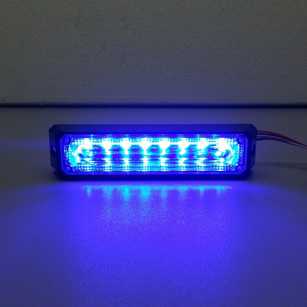 Szcafelimy (8-1) 8 LED Car Emergency Light CREE 1W Blue Color Led Strobe Light For Universal Vehicles Trucks Off Road Motorcycle 18 Flashing Pattern Police Warning Lights LED Flash Lamp 12V -24V