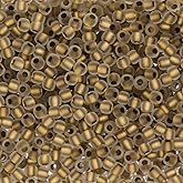 Toho Seed Beads, Frosted Gold Lined Crystal