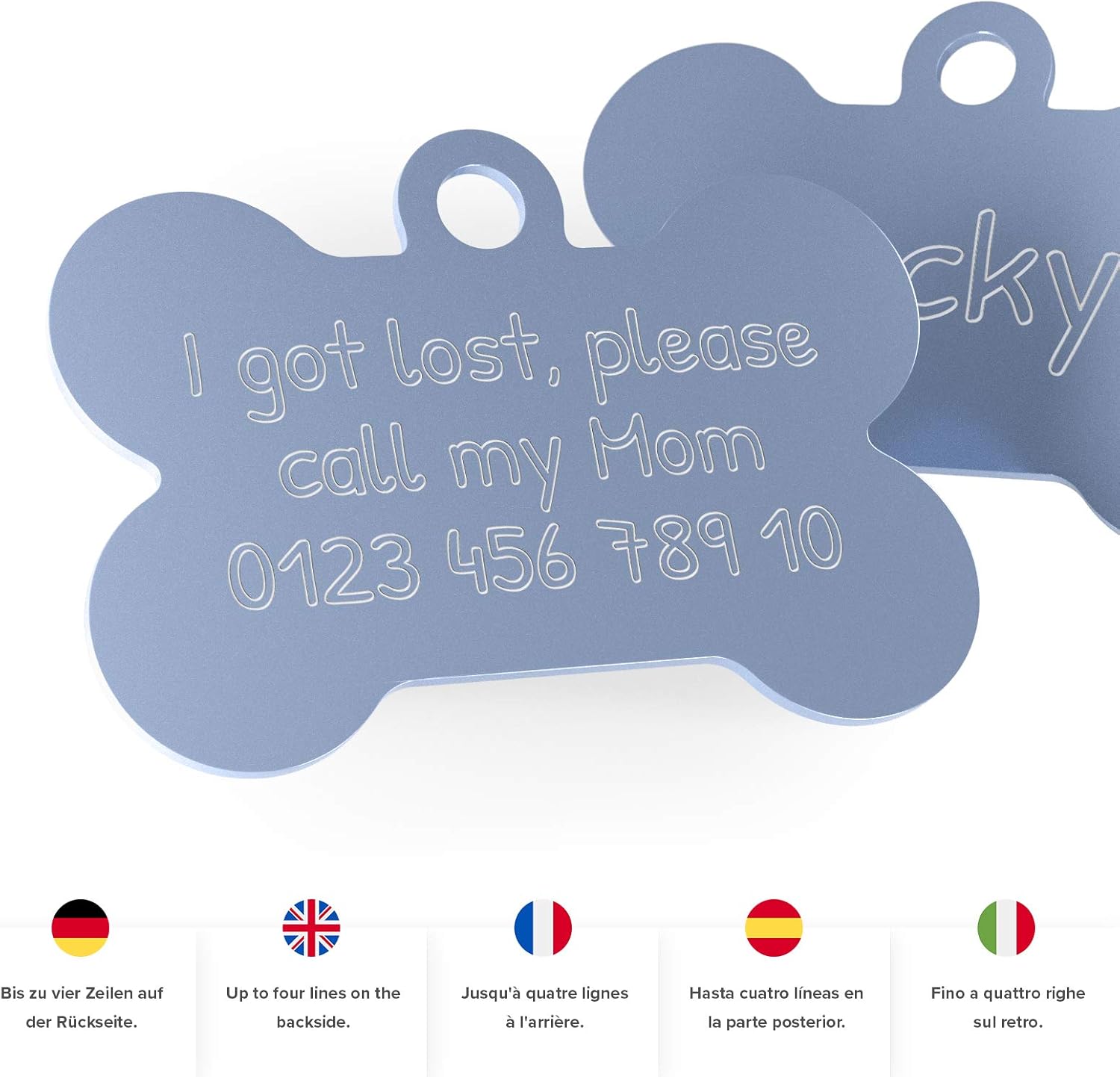 Tolle Motive Und Viele Farben Engravo Hundemarke Knochen Mit Gravur Und 2 Gratis Schlusselringe Verschiedene Grossen Jetzt Deinen Gravierten Hundeanhanger Gestalten