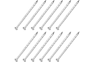 METALLIXITY Fence Deck Nails (77mmx3mm) 12Pcs, 304 Stainless Steel Spiral Shank Deck Nail - for House Repairing, Wall, Floor,