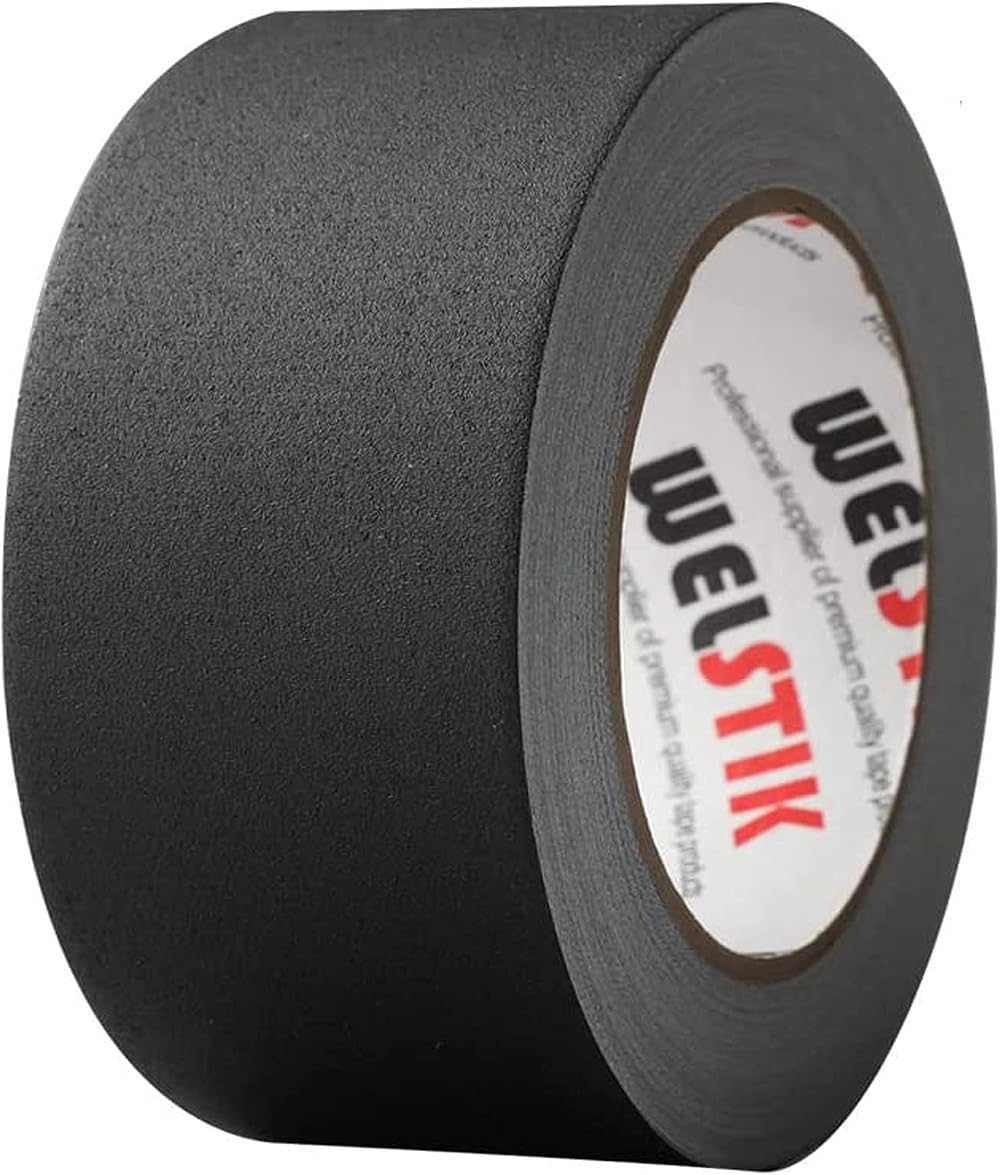 WELSTIK 50mm Black Matt Cloth Gaffer Tape Non-Reflective Easy to Tear 30.2m