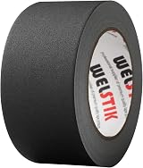 WELSTIK 50mm Black Matt Cloth Gaffer Tape Non-Reflective Easy to Tear 30.2m