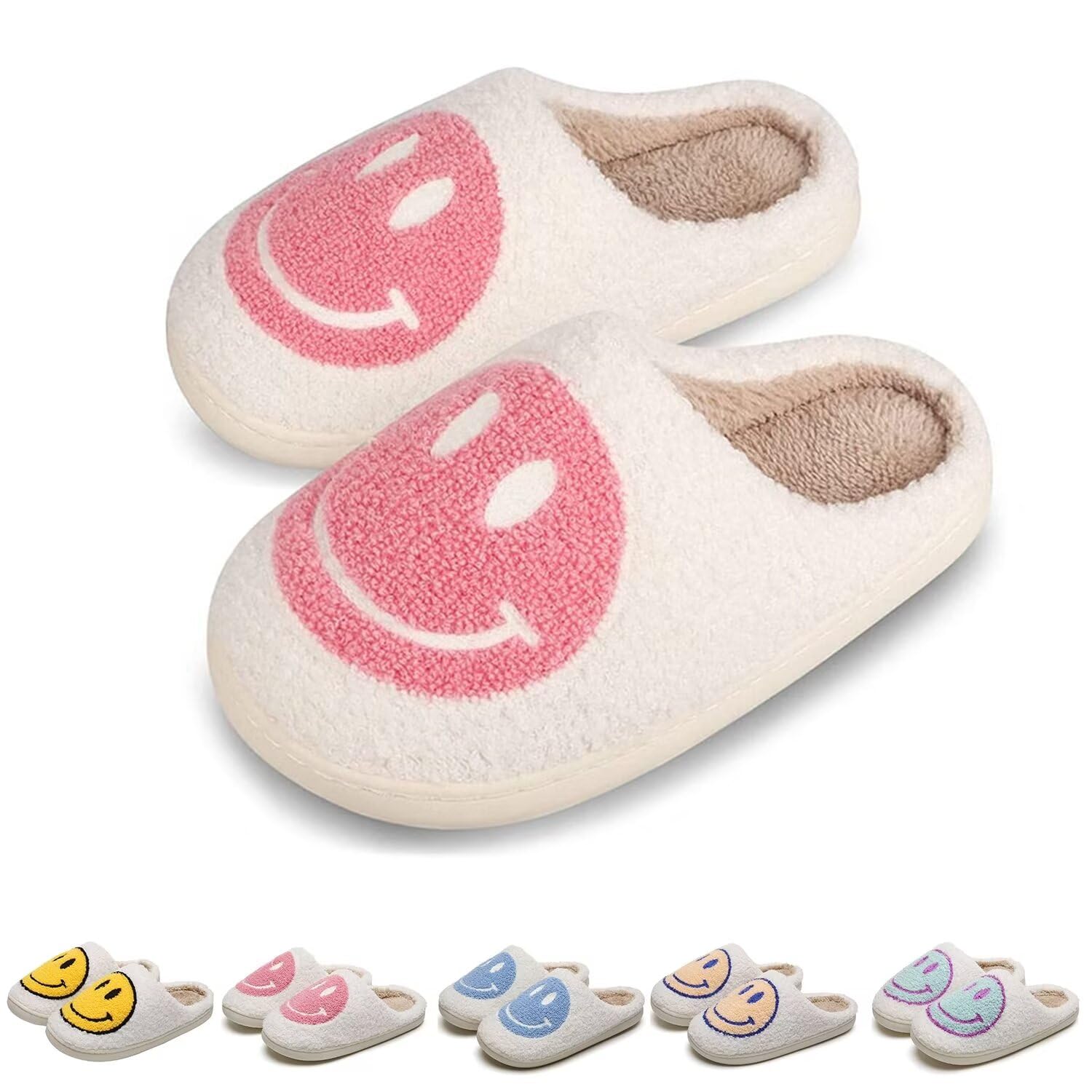 KEYUSHOP Happy Face Slippers for Kids Smile Face