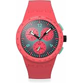 Swatch Chrono 42 Unisex Watch Dress Stainless Steel Pink Quartz Waterproof Paradiso Kinetiko