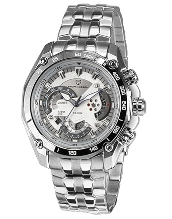 Luxury White Dial Mens Womens Chronograph Tachymeter Wrist Watch Dive Waterproof Silver Watches
