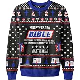 GEPOS Funny Ugly Christmas Sweater for Men and Women Knit Pullover | Graphic Print Long Sleeve Crew Neck Knitted Sweatshirt Warm Cozy Soft Casual Holiday Party Pullover Winter Gift Loose Fit