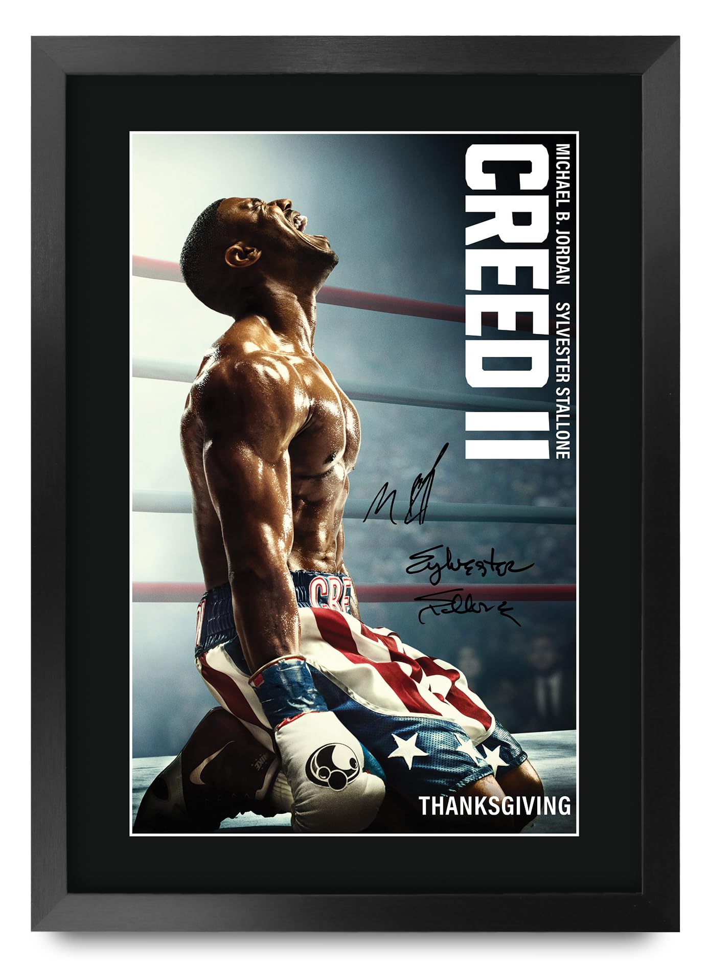 HWC Trading FR A3 Creed 2 Michael B Jordan Gifts Printed Poster Signed Autograph Picture for Movie Memorabilia Fans - A3 Framed
