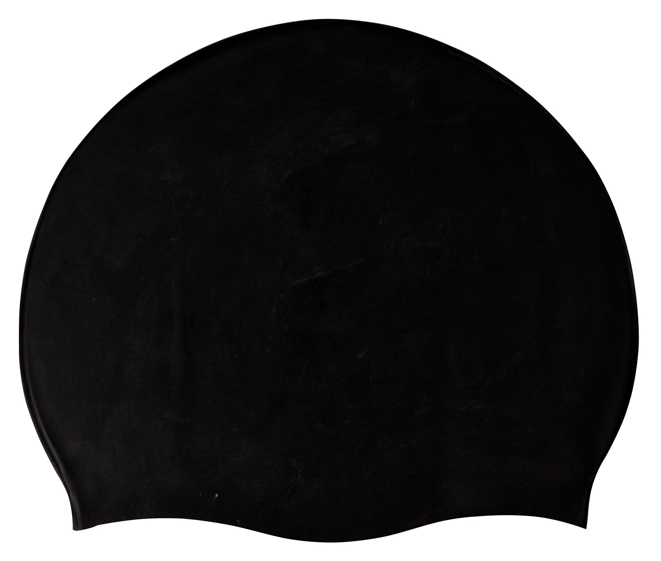 Blue Reef Stretchy Silicone Unisex Women Men One Piece Swimming Hat Swim Cap Plain Unbranded Fluo Dark Pastel Colours One Size Adults 8+ Years Easy Pull On Swim Hat (Black)