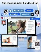 EasyAcc Handheld Fan Portable USB Fan 180° Foldable 3 Speeds 10H Battery view 7
