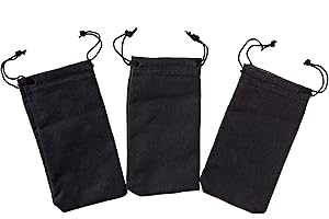 Magna Carta Labs Anti Tarnish Bags for Jewelry Storage (5in x 3in) Pack of 3 - Black Drawstring Pouches - Microfiber Polishing Cloth for Sterling Silver