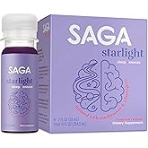 SAGA Starlight Organic Sleep Shots – Natural Sleep Aid with Melatonin, Reishi, Valerian Root, Ashwagandha, Chamomile – Sugar-Free, Vegan, Zero Calories, Plant-Based Sleep Support, Travel Size (2 Oz)
