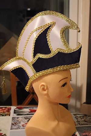 HaPe-Kopa Prinzen Mütze Komitee-Mütze Ornatsmütze Elferratsmütze blau-Weiss-Gold bis KW 63 mit Goldborte