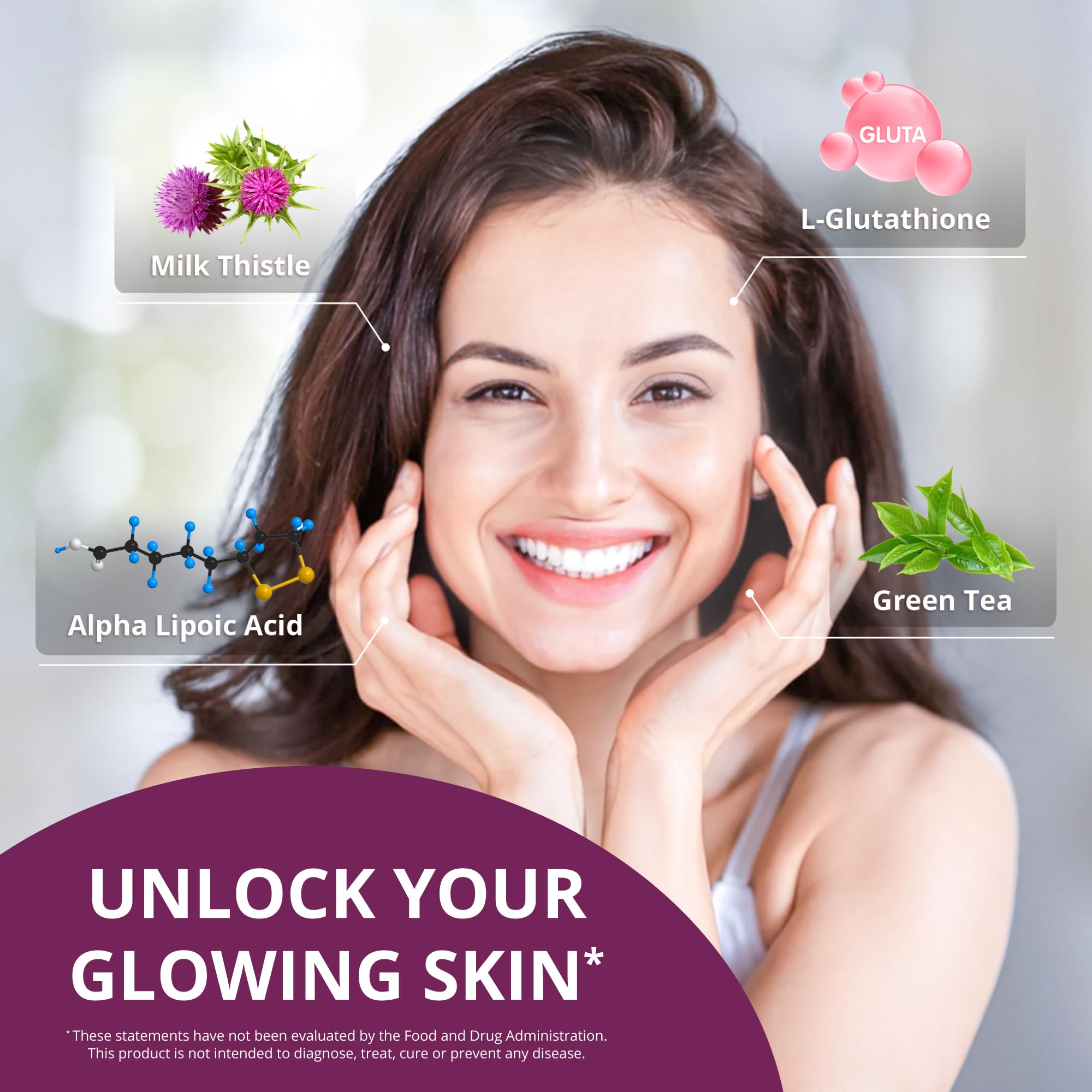 Mua NuBest White - Skin Whitening Supplement, Supplement for Anti Aging  with Glutathione, Vitamin C, E, B2, Milk Thistle Extract, Green Tea Extract  for Lightening and Brightening