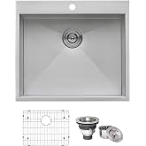 Ruvati 25-in 16-Gauge Single Bowl Drop-in Kitchen Sink - RVH8010 | stainless steel