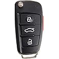 Aupoko MYT-4073A Remote Key Case, 3 Buttons Panic Replacement Key Shell Case, Replacement for A3 A4 A6 A8 TT Q7 S6 Quattro