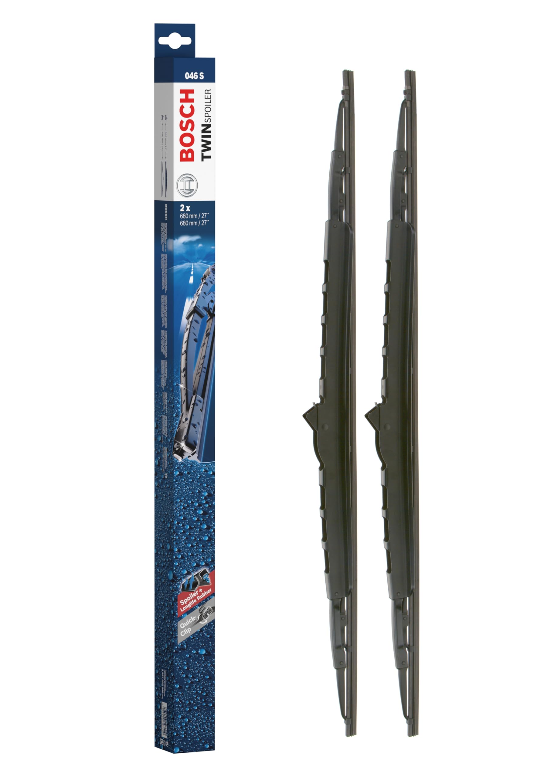 Bosch Scheibenwischer Twin Spoiler 046S, Länge: 680mm/680mm – Set für Frontscheibe