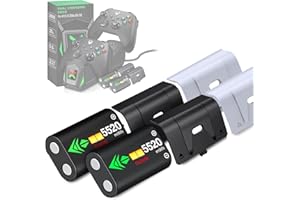 NinABXY Controller Rechargeable Battery Pack - 2X5520mWH Xbox Battery Pack for Xbox One/Series X/S,Xbox One S/X/Elite, Xbox Controller Battery Pack with 4 Battery Covers,Without Base