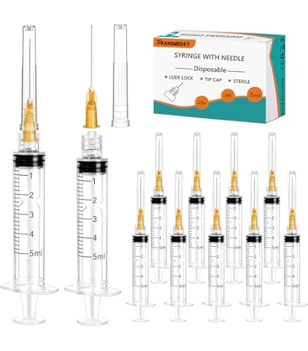 100 Pack 1ml 25G 1 Inch Syringes With Needles - Luer Lock Syringes For Labs & Small Animal Feeding