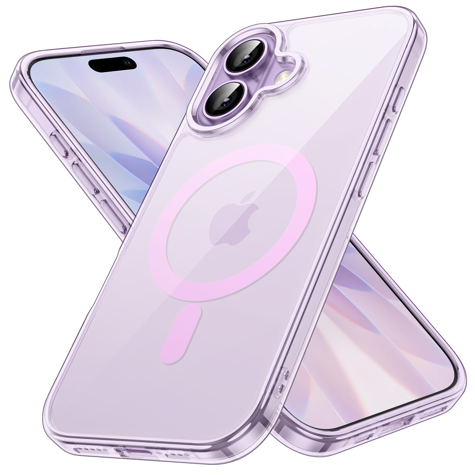 JETech Magnetic Case for iPhone 17 6.3-Inch Compatible with MagSafe, Shockproof Phone Bumper Cover, Anti-Scratch Clear Back (Purple)