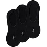Polo Ralph Lauren Men's Dress Liner Socks - 3 Pair Pack - Lightweight Cotton Comfort with Non-Slip Heel