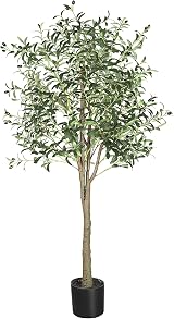 YOLEO 6ft Olive Tree Faux Silk Leaves Indoor Decor Style 2